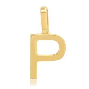 NWT Alphabet Letter Pendant "P" // 10K Solid Gold